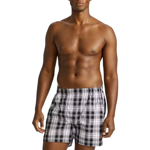 Polo Ralph Lauren Mens 3-Pk. Classic Woven Cotton Boxers Small Grey Plaid/Black - Picture 1 of 4